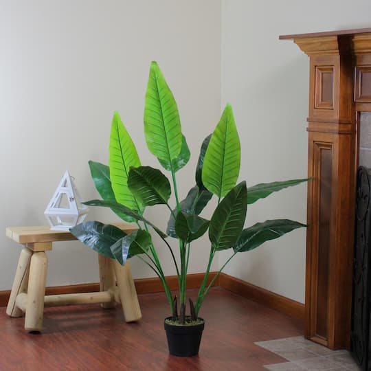 4ft. Potted Artificial Green Traveller's Tree